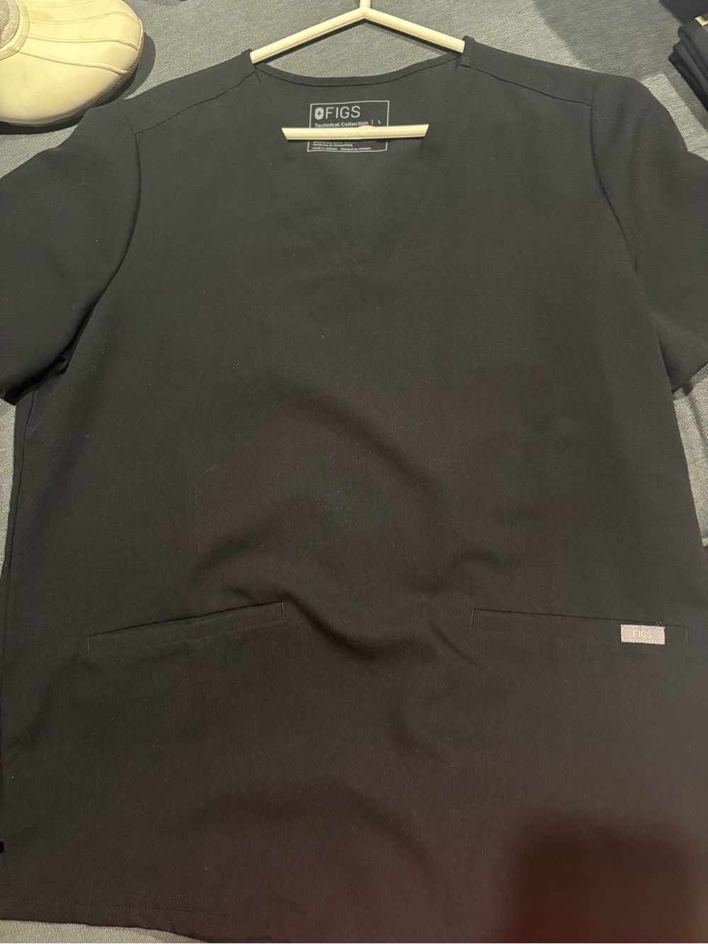Figs Technical Collection Scrub Top in Black
